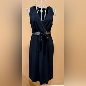 A Pea in the Pod Beaded Empire Waist Faux Wrap Cocktail Dress Maternity S